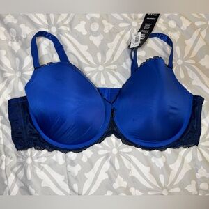 Torrid 44 DD ROYAL Blue Lace-Back T-Shirt Bra -